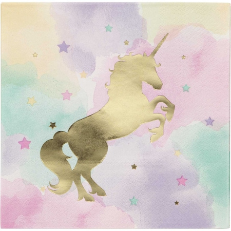 Creative Converting Sparkle Unicorn Napkins, 6.5", 192PK 329411